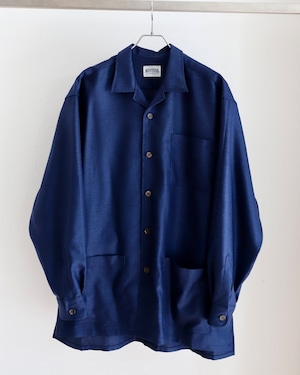 【新品】MINTENS Vintage Loro Piana made in Italy Fabric special shirts jacket made in JAPAN   /イタリア製  ロロ・ピアーナ ヴィンテージ生地  シャツ ジャケット ネイビー 日本製  ウール シルク リネン  オリジナルブランド サイズ① サイズ②