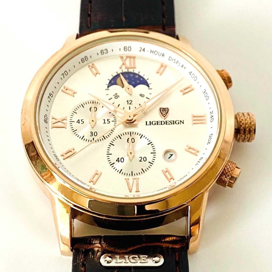 CHRONOTECH クロノテック・プリズマ ムーンフェイズ メンズ腕時計