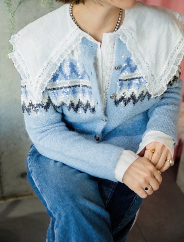 （select）スパンコールカーディガン