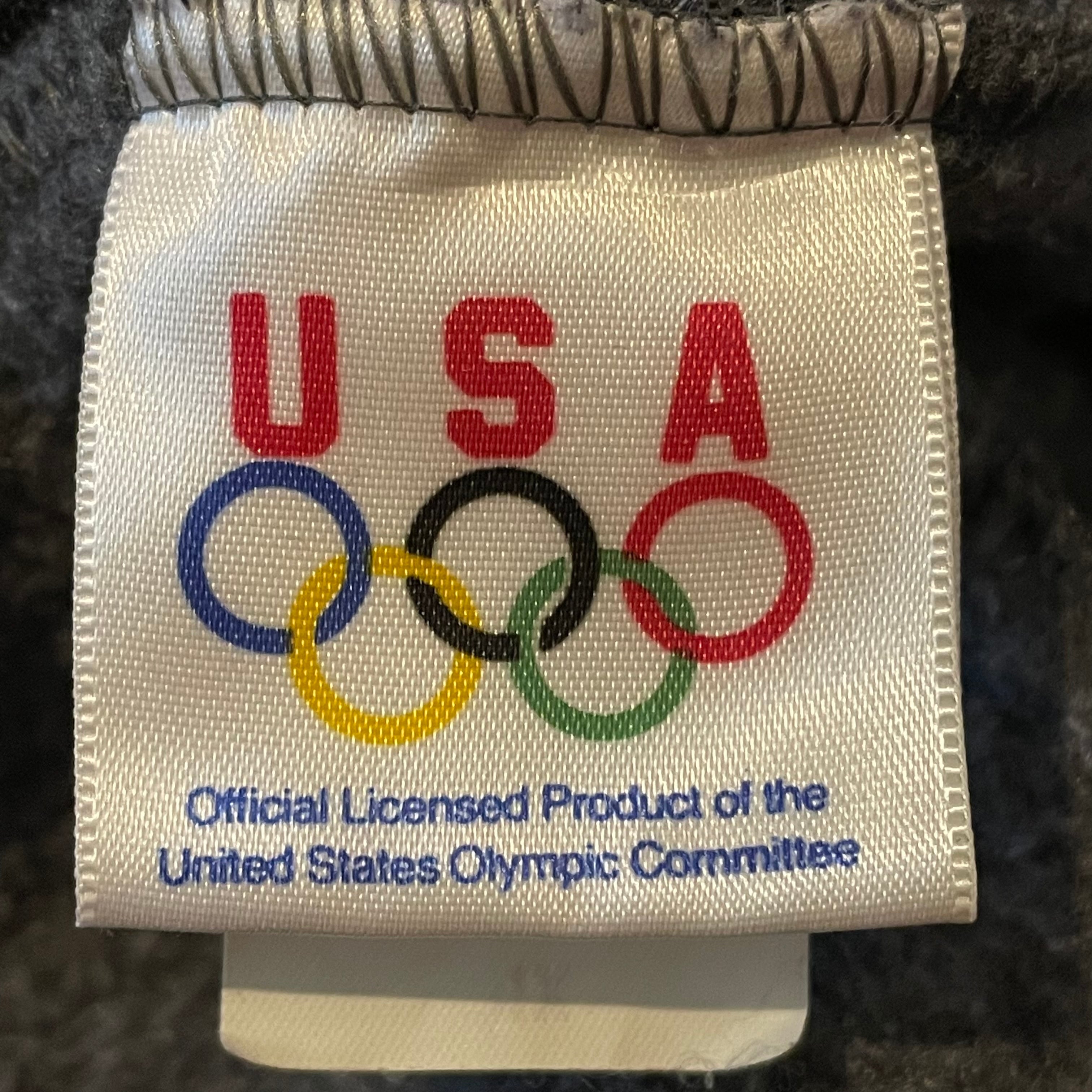 USA OLYMPIC】USA製 ワンポイント オリンピック 刺繍ロゴ プルオーバー