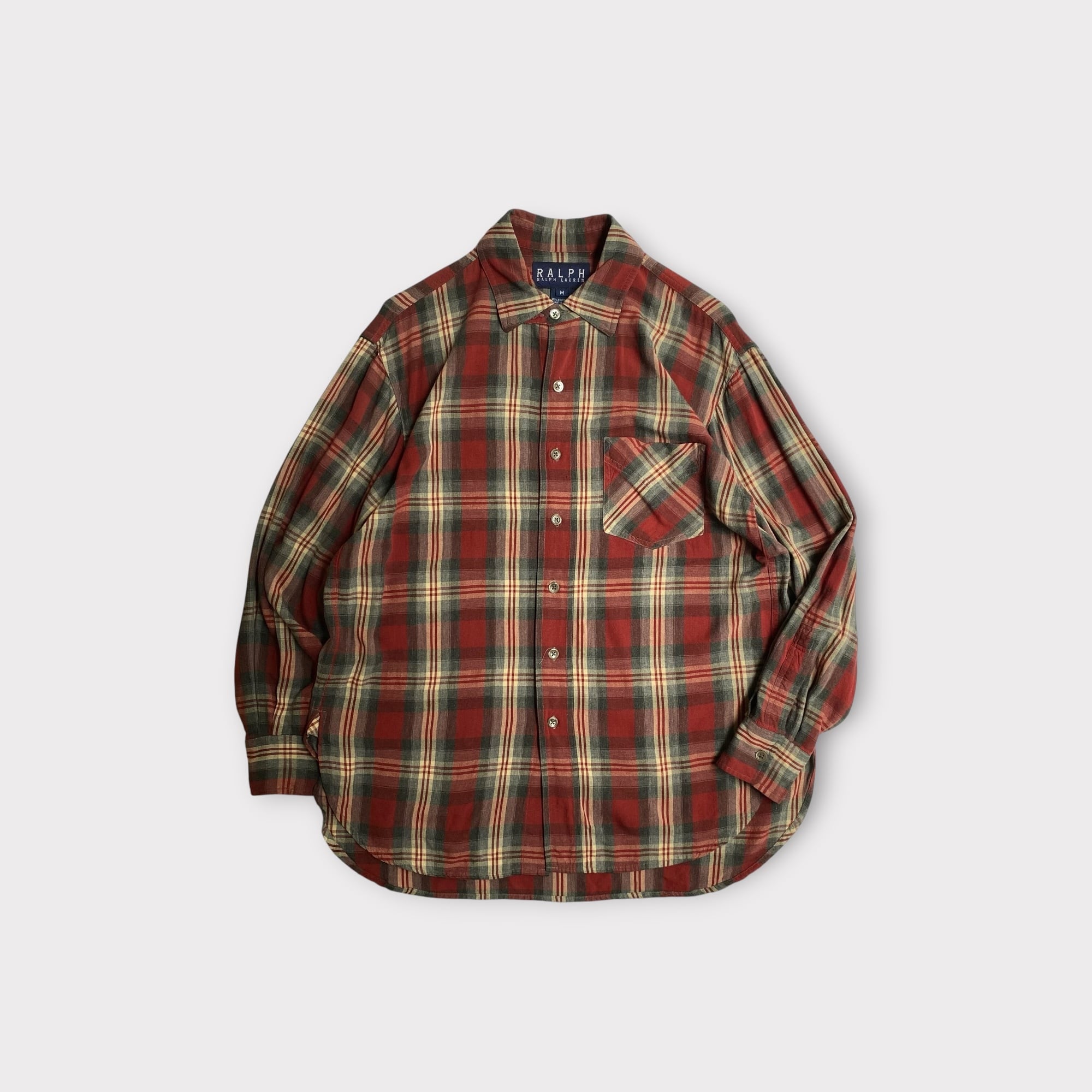 90s RRL 三ツ星タグ ネルシャツ チェックシャツ ダメージ有り サイズ