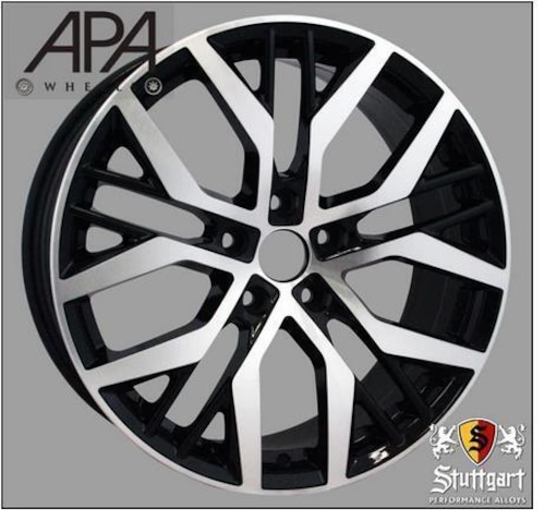 19インチ Black ホイール ( 4本セット ) VW ゴルフ R GTI ジェッタ パサート ビートル CC フェートン シロッコ -DFO-1175