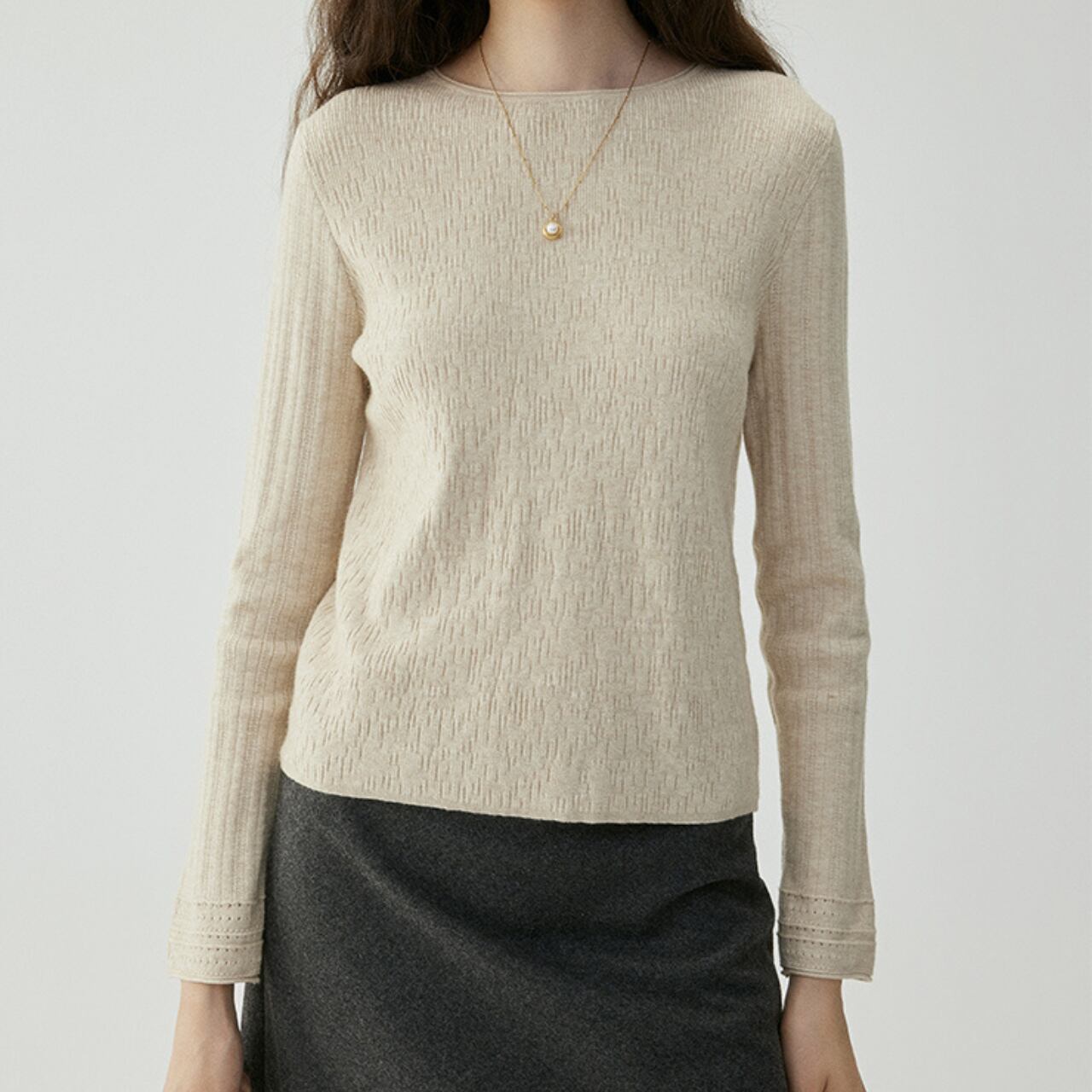 リブニットプルオーバー a0610