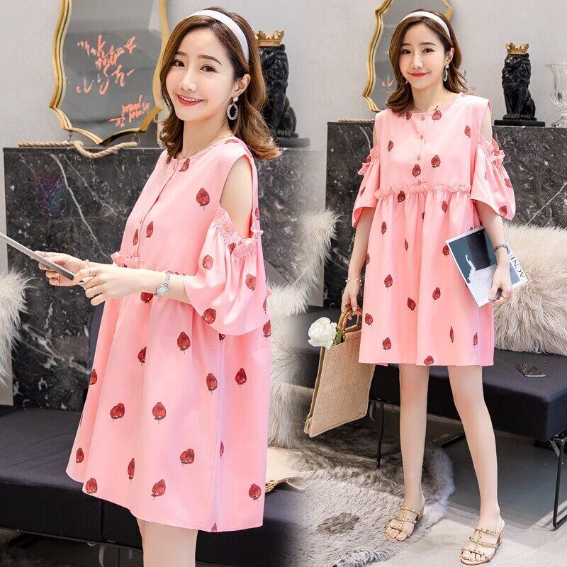 【新作】【送料無料】 2020年夏のマタニティストラップレスドレス服妊娠中の女性プリーツフローラルドレス半袖妊娠プラスサイズ ショート ハーフスリーブ 大きめサイズ サマー 夏物 花柄 AL expec343275373463