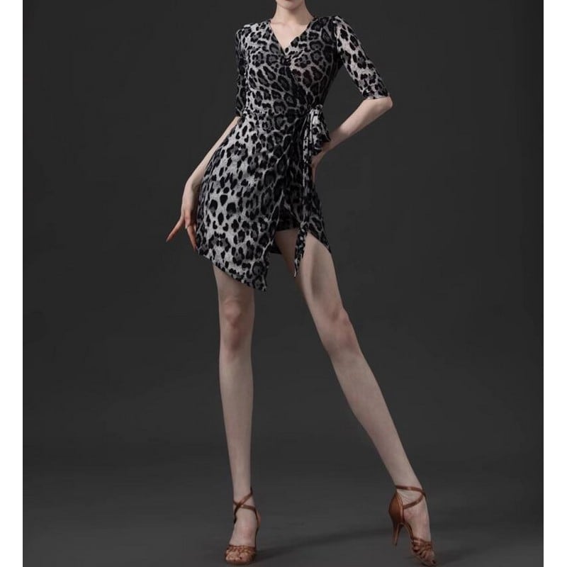 アシンメトリーデザイン レオパードスタイル ドレス ds0326