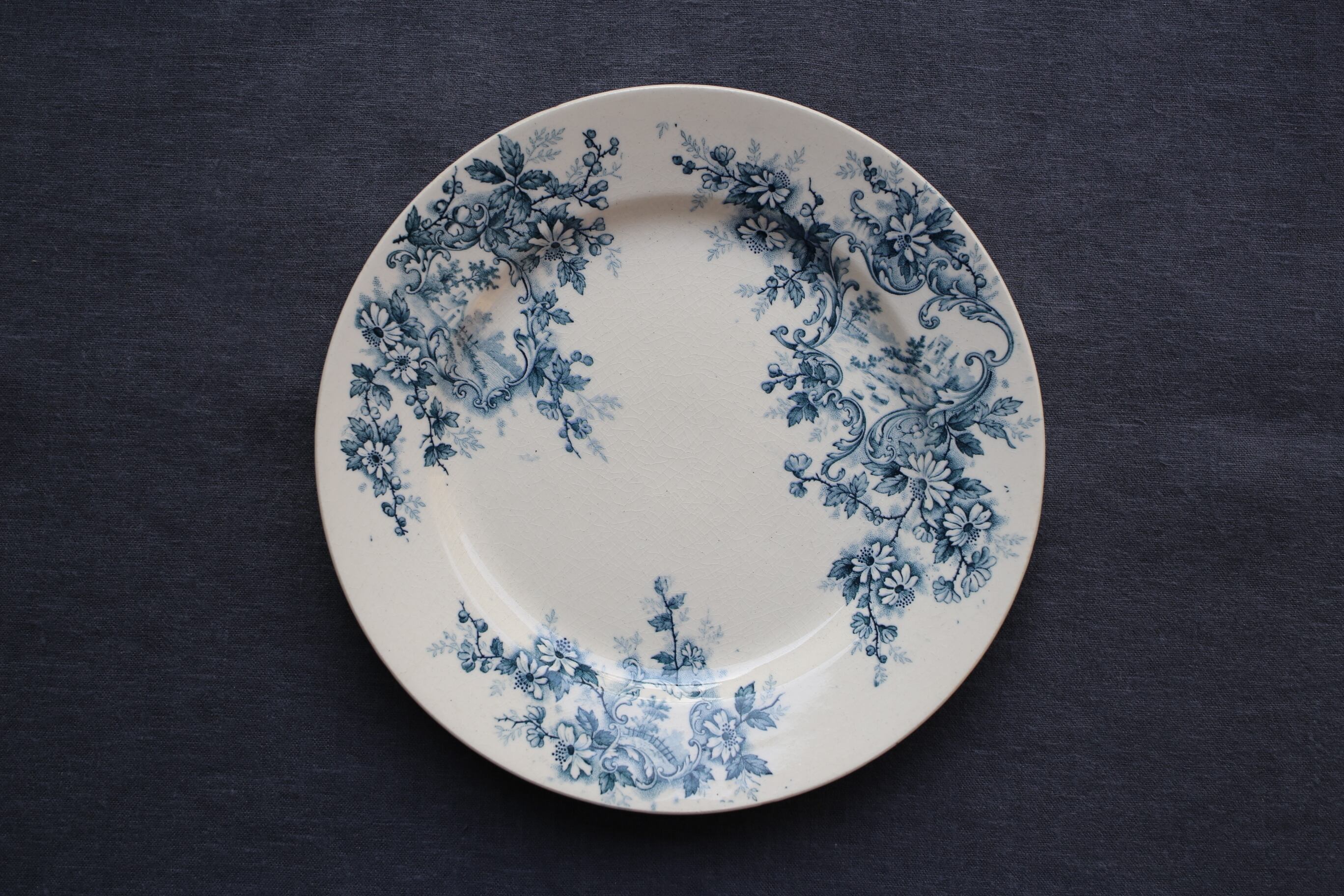 フランス アンティーク Choisy le Roi ショワジールロワ『POMPADOUR』平皿(c)