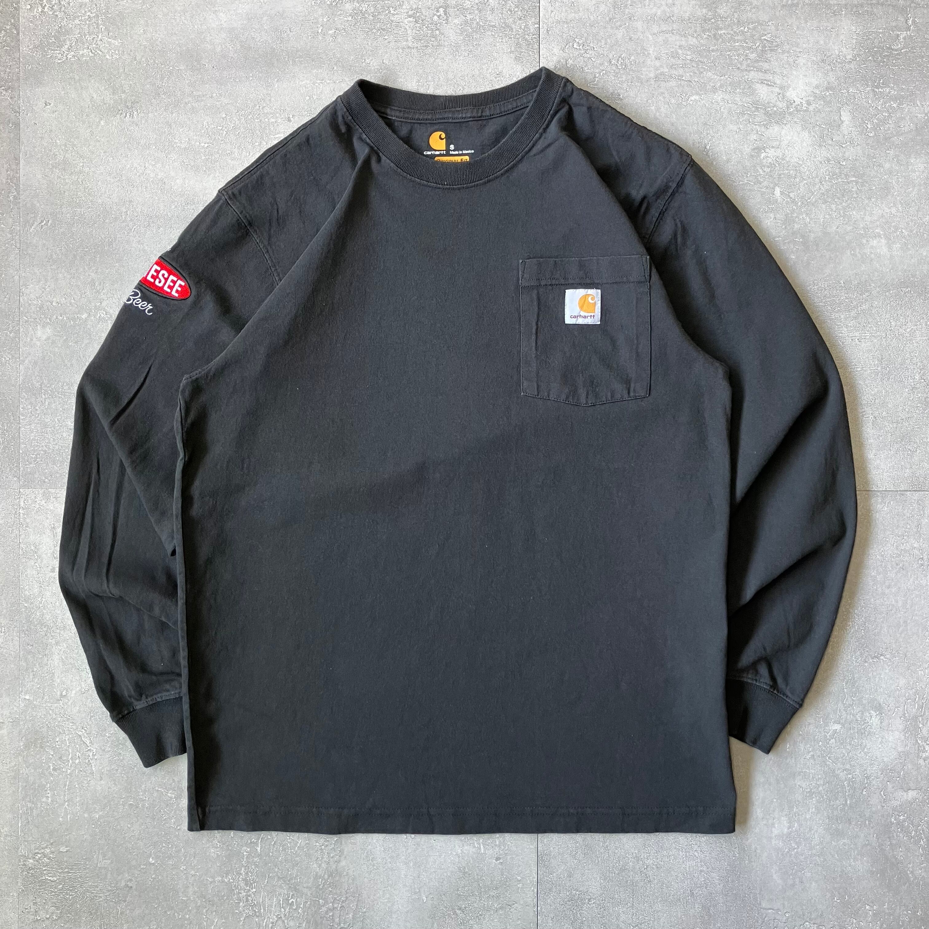 《S size》Carhartt カーハート ロングスリーブTシャツ ポケット ブラック No.3218