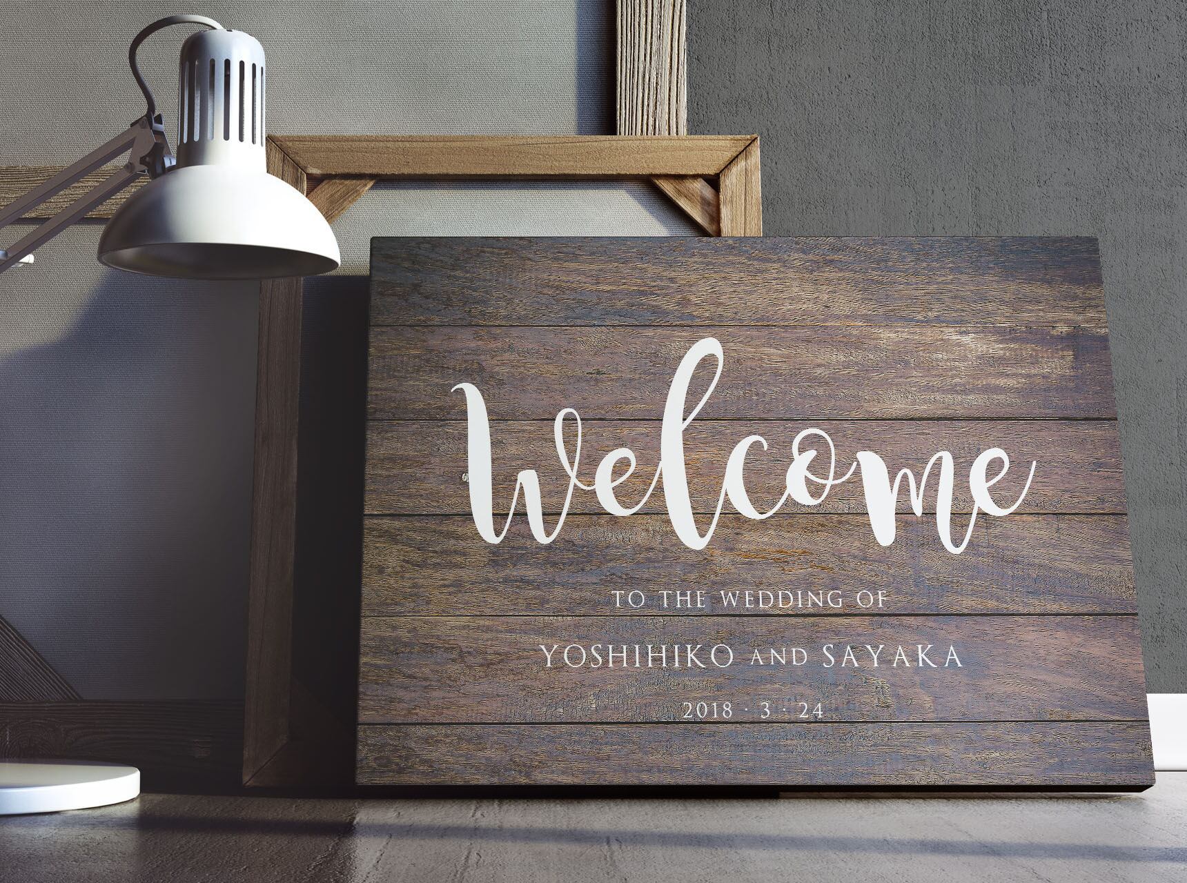 ウェルカムボード【シンプルウッド風】
