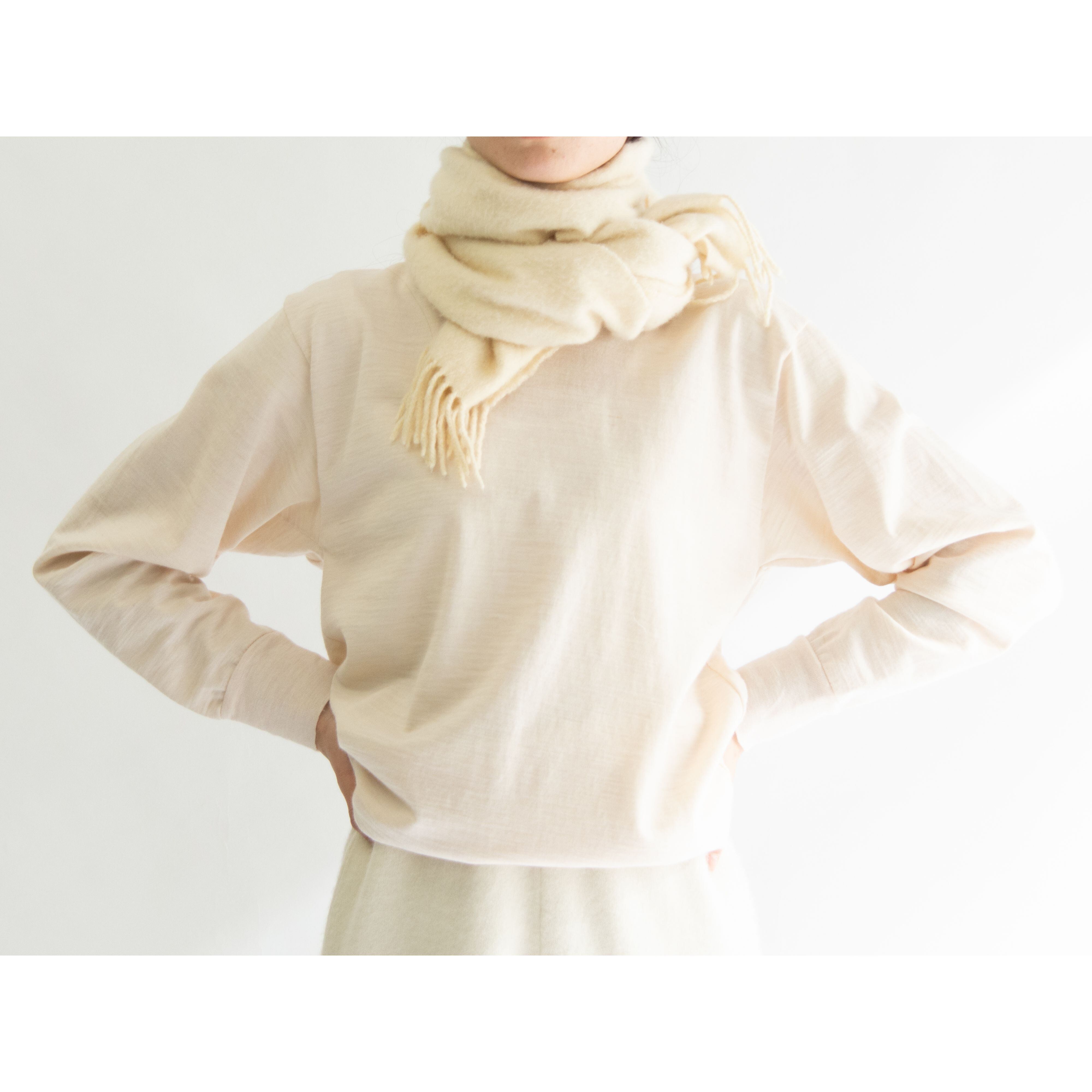 【Johnstons of Elgin】Made in Scotland 100% cashmere scarf(ジョンストンズ オブ エルガン スコットランド製 カシミヤフリンジ マフラー)1c