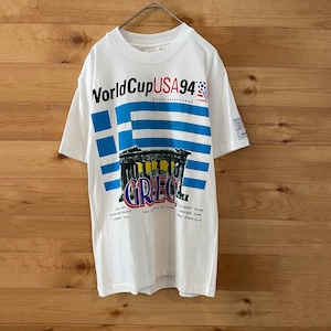 【HANES】90s USA製 FIFA World Cup 94 Tシャツ ギリシャ代表 タグ付き デッドストック US古着