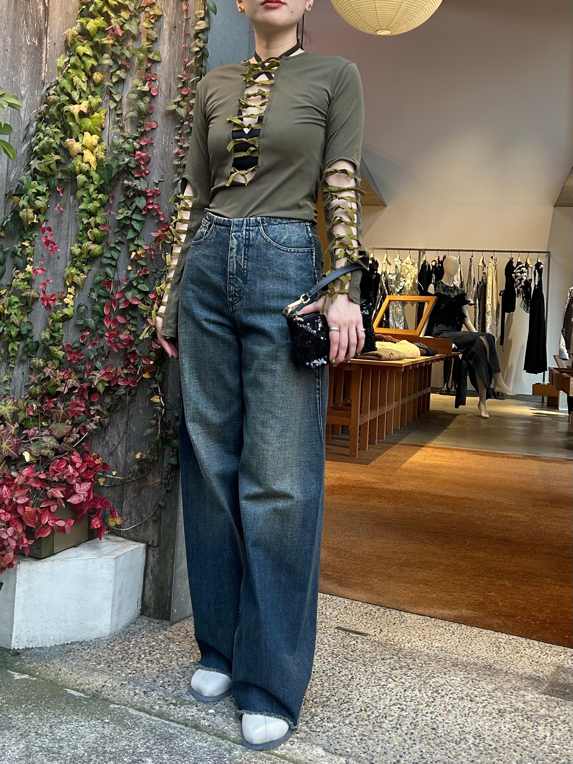 24SS】FUMIE TANAKA / ribbonup long tops 24SS】FUMIE TANAKA / ribbonup long tops