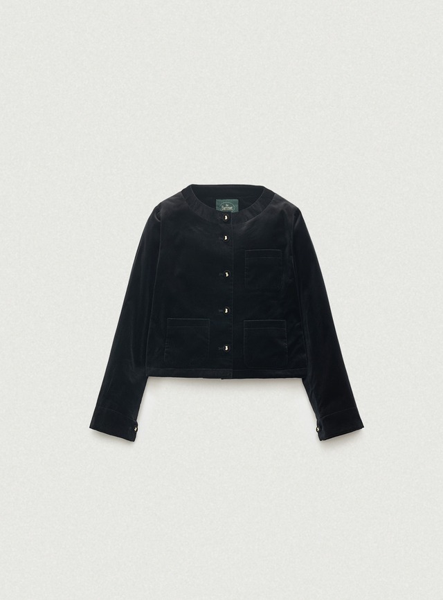 [The Barnnet] Classy Velvet Collarless Jacket_Black 正規品 韓国ブランド 韓国通販 韓国代行 韓国ファッション ザ バーネット ザバーネット 日本 店舗