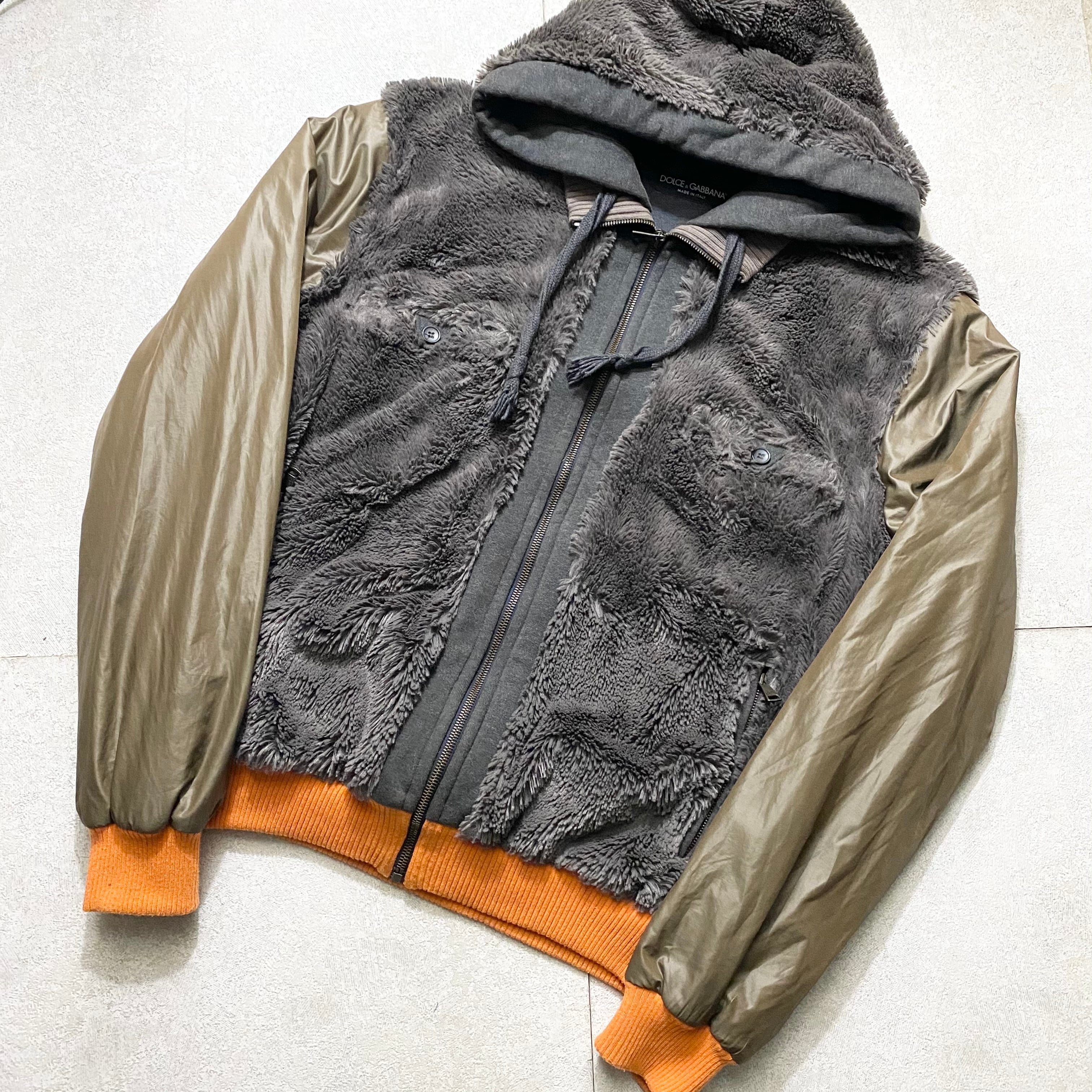 DOLCE&GABBANA fur×nylon switching hoodie | NOIR ONLINE