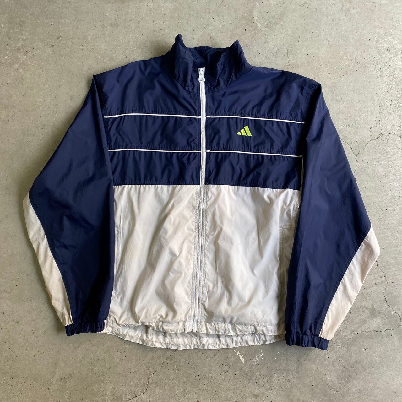 90年代 adidas アディダス 切り替え ロゴ刺繍 ナイロンジャケット
