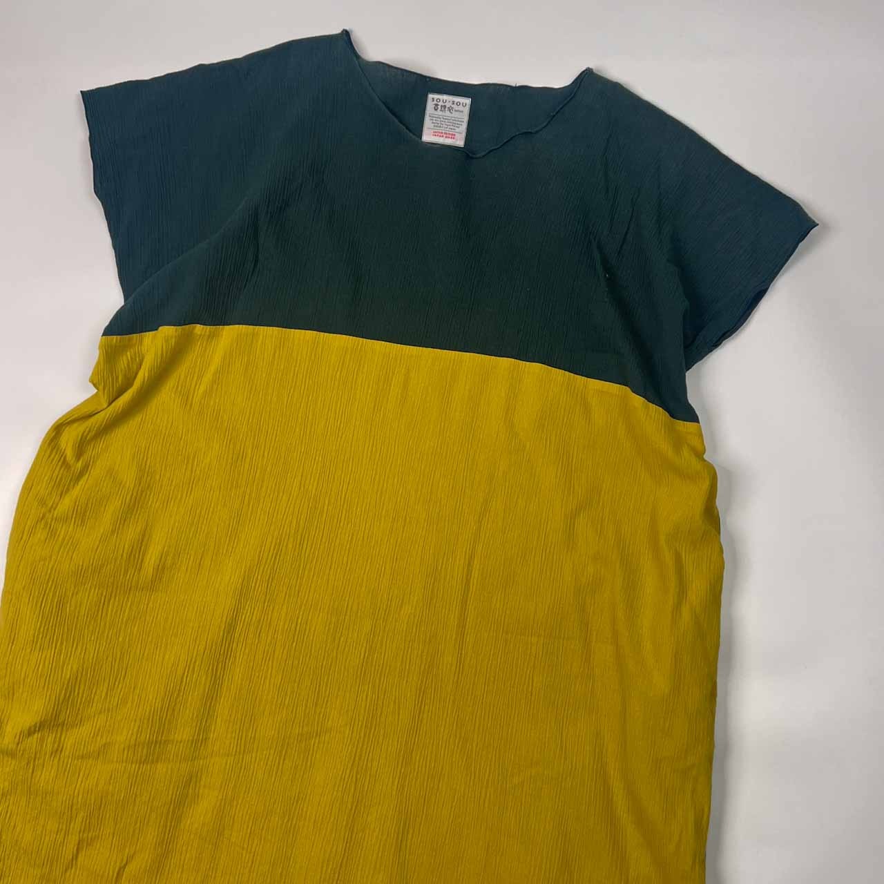 SOU・SOU 貫頭衣 ソウソウ 長方形衣 ワンピース /バイカラー レディース 日本製