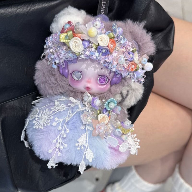 Skullpanda用 ふわふわ フラワー バタフライ ドレス+ヘアバンド