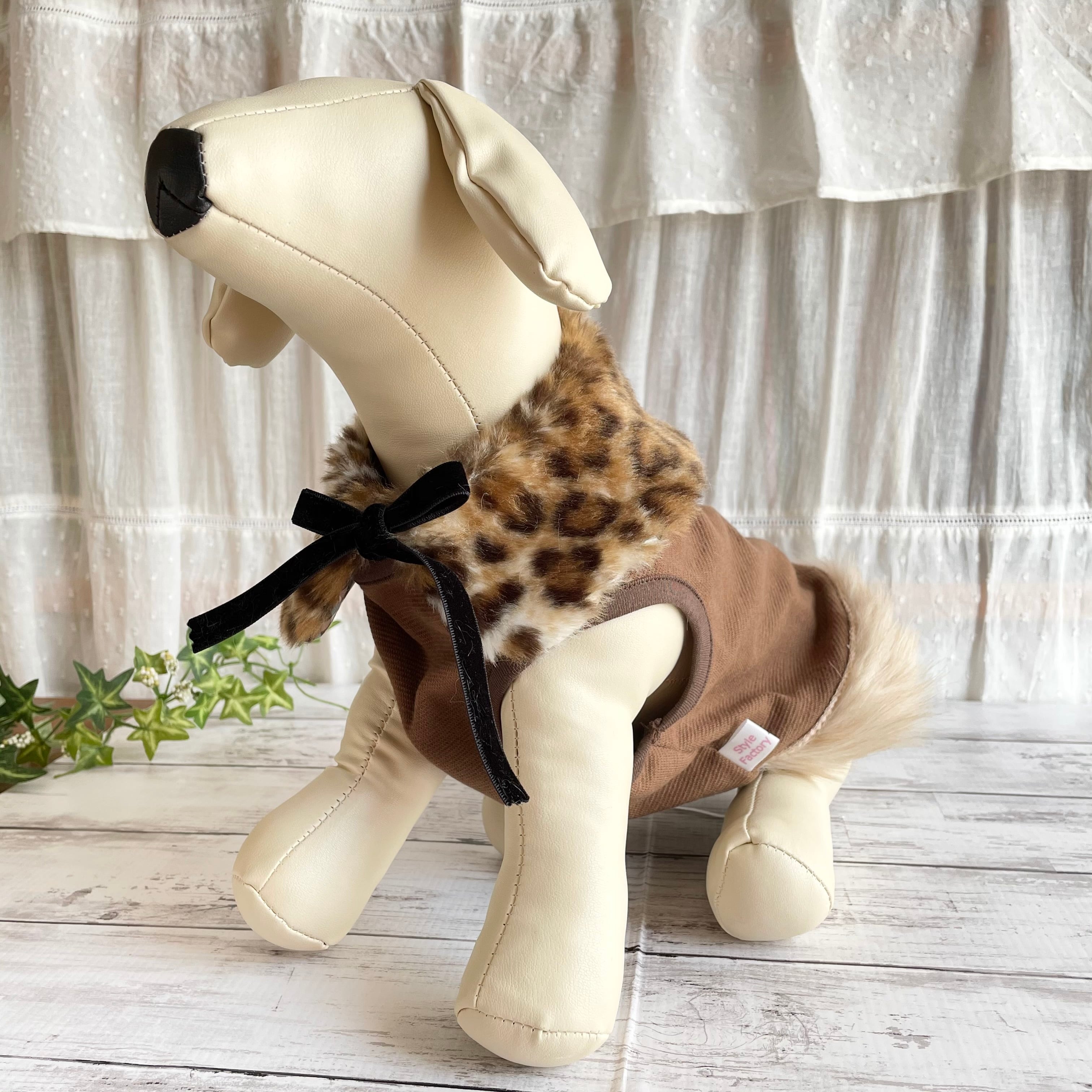 あったか付け襟（ピンク）（レオパード） | StyleFactory