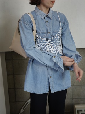 〈vintage〉iceblue denim shirt