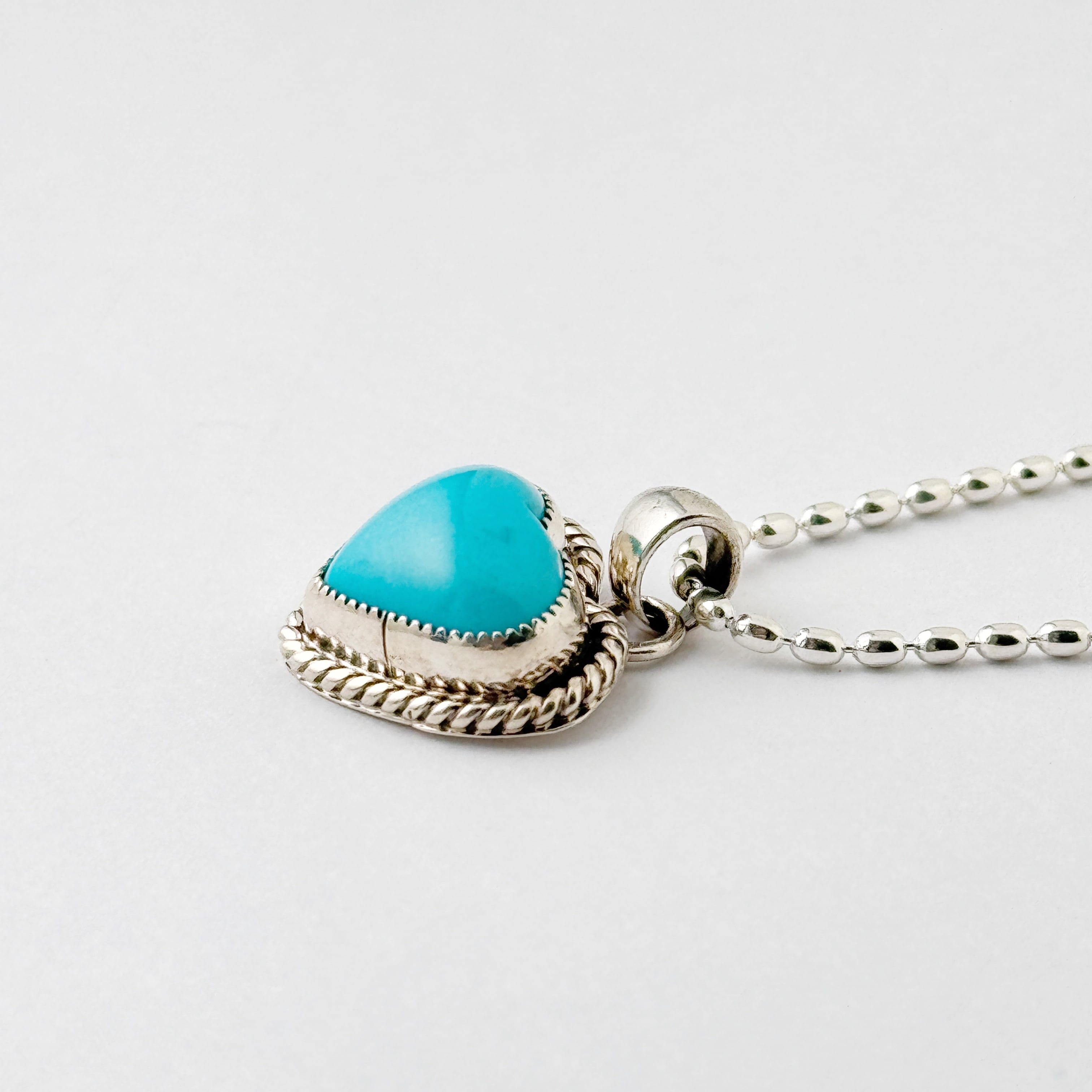 Indian Jewelry 》一点物 キングマン ターコイズ ハート ペンダント S