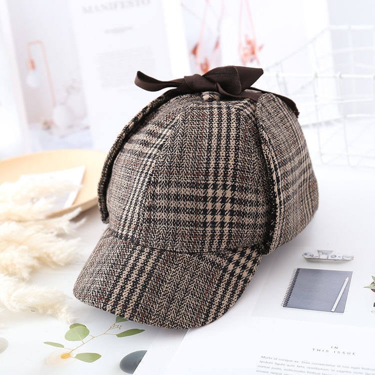 英国探偵風のチェック柄ディアストーカー|クラシカル・ロリィタ・皇子系・キャスケット