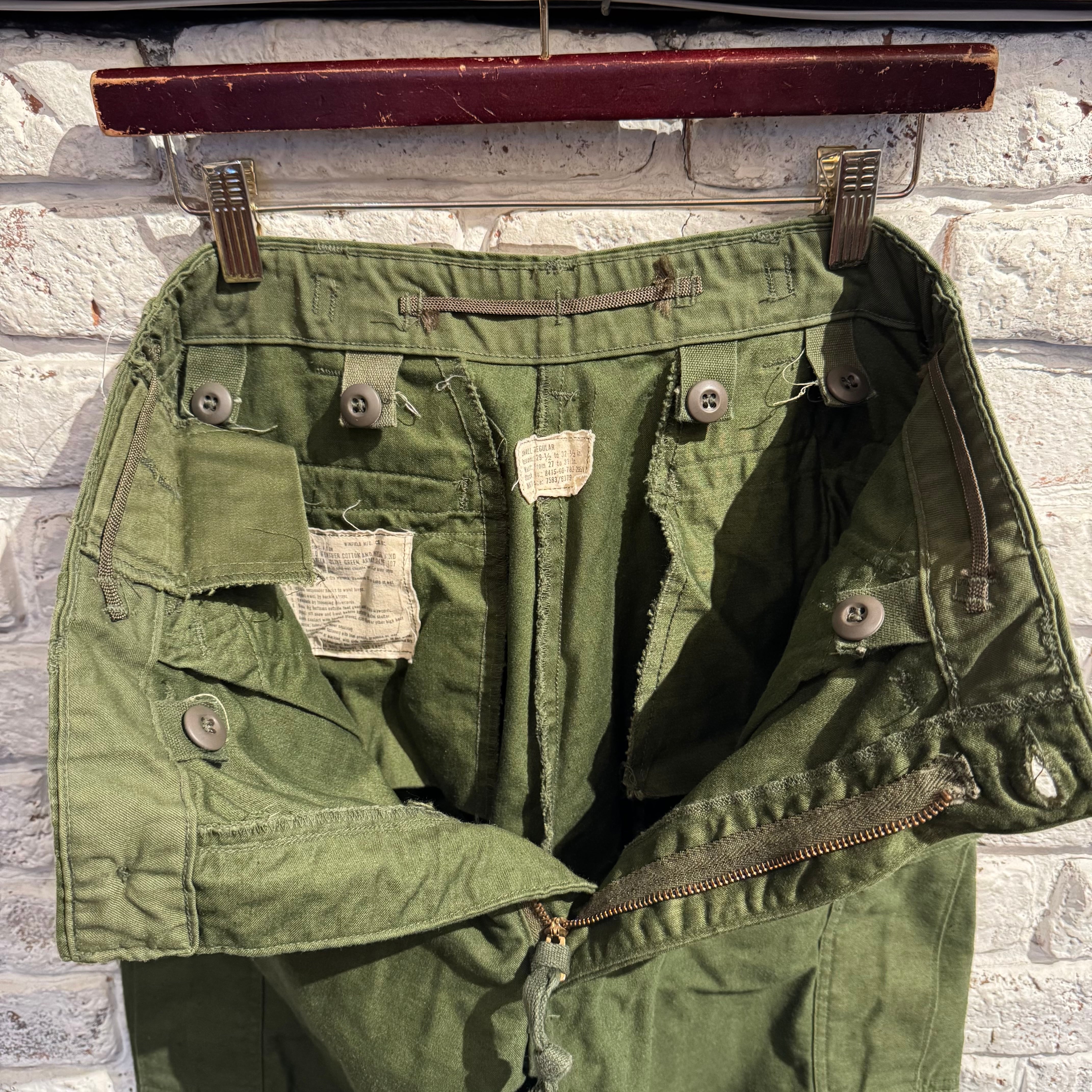 パンツ M-65 field pants 70s vintage S-R 70s Deadstock Us Army M-65 Field Pants Olive Brass Zipper ¥36,300
