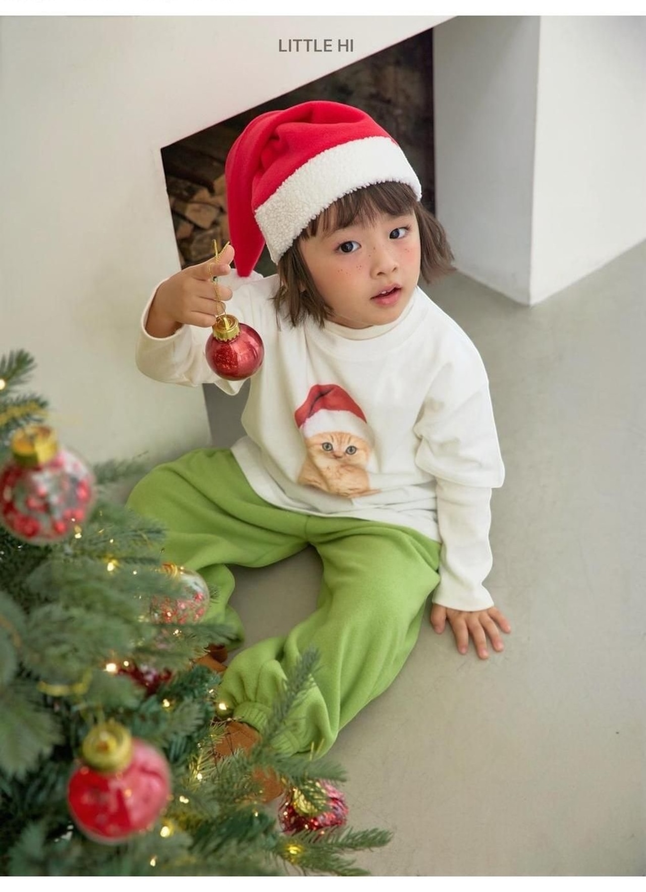 〖取寄〗韓国子供服 / 26winter / Little Hi / メリーキャットピーチT / キッズ *XS~XL*