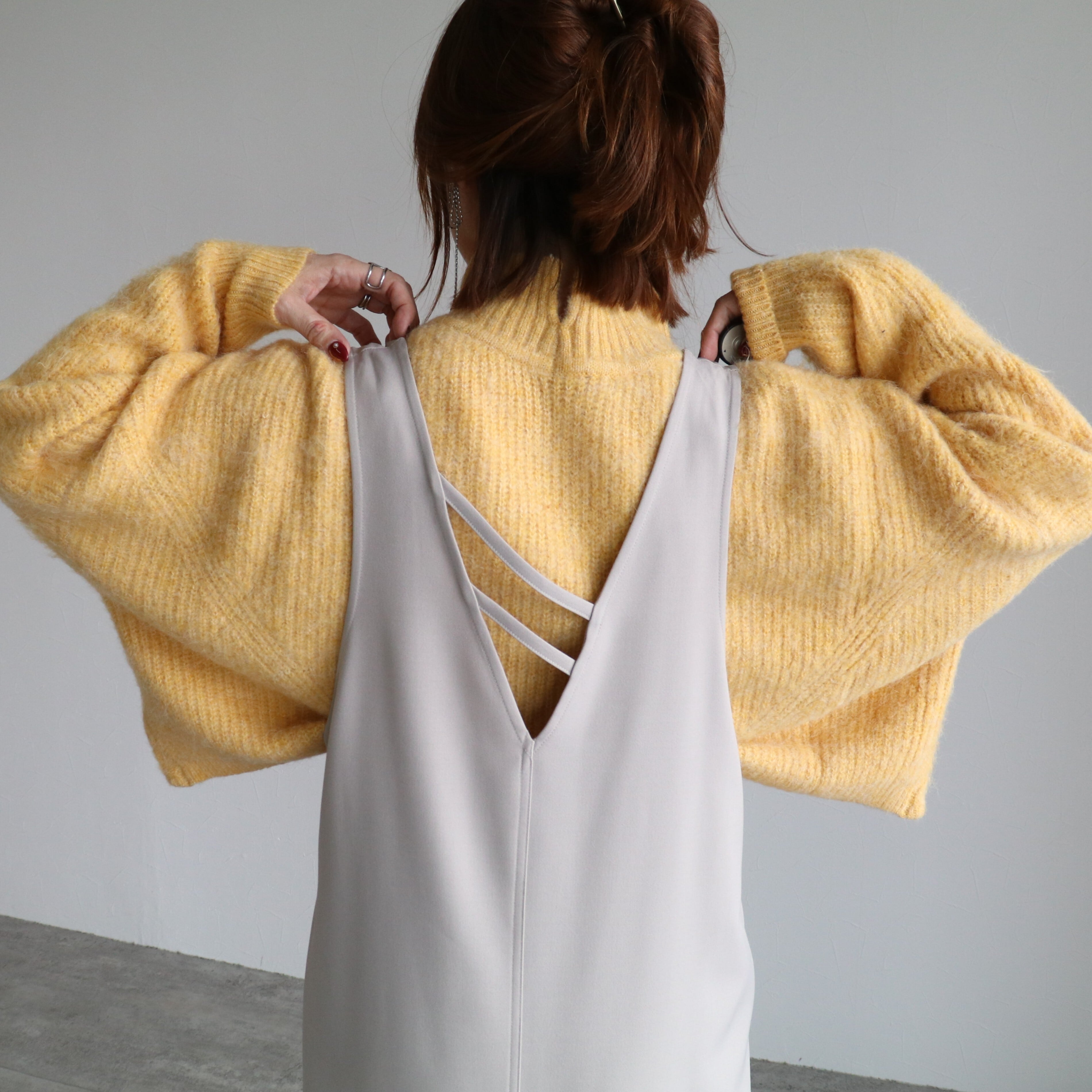 サイドスリットジャンパースカート(デザインバージョン) 【bel-blc