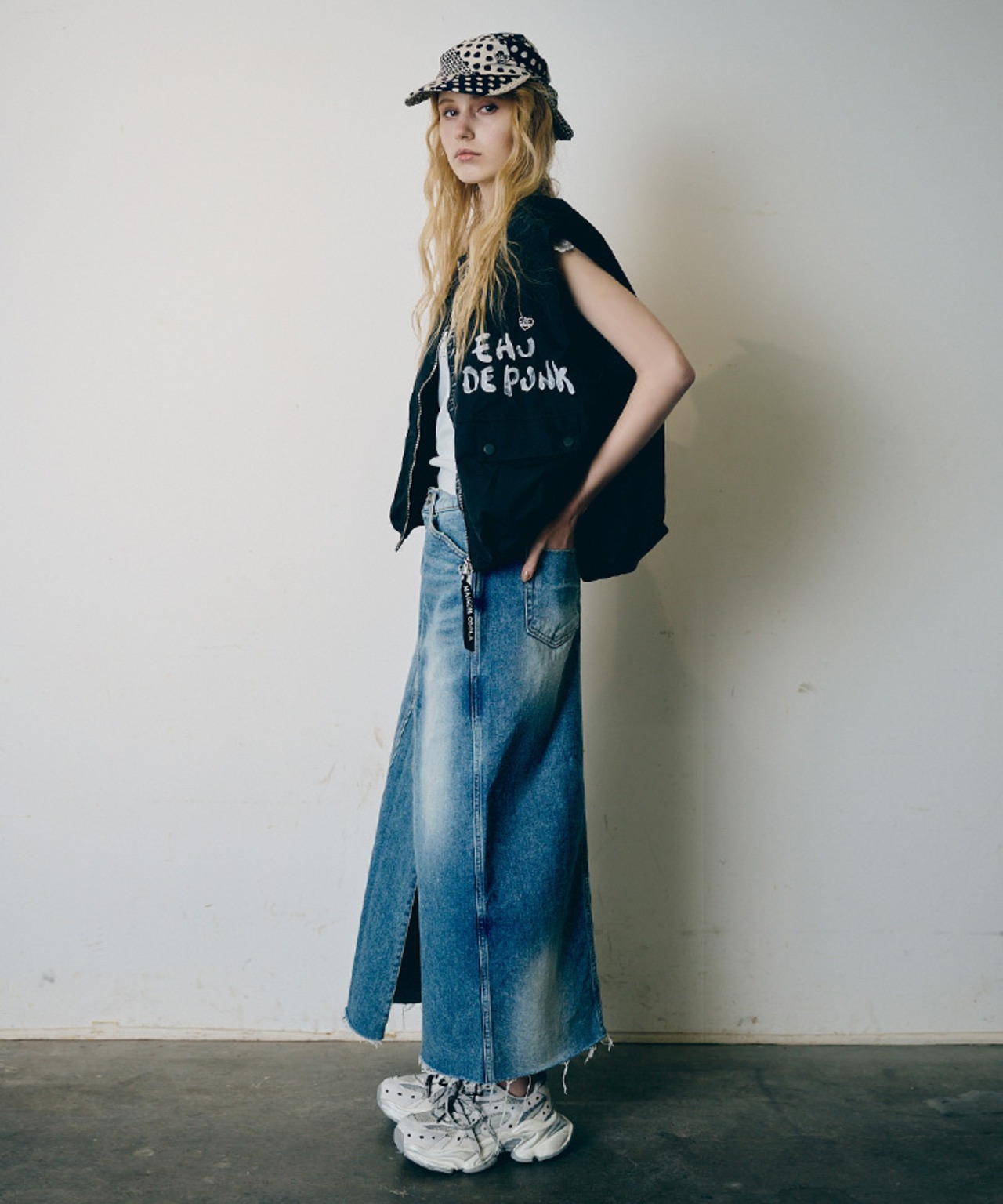 ハートロゴドットスカーフキャップ　CQ-48510