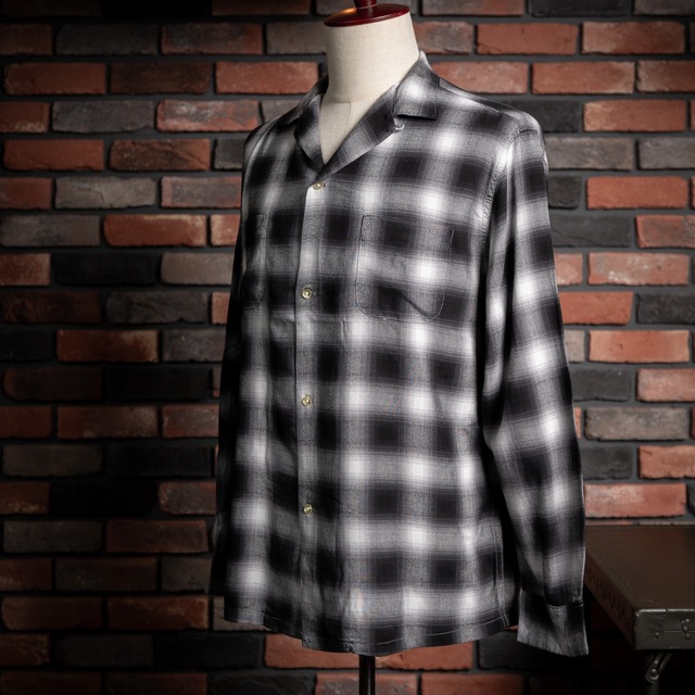 【TOWN CRAFT】 "BLACK" 60s Ombre Loop Collar Shirt 新品 タウンクラフト オンブレシャツ プレミアム ブラック 黒