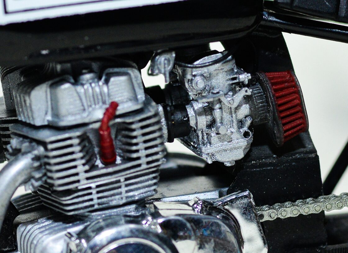 1/12 CB400T ホーク2用 シリンダー、ヘッド、集合マフラーセット 3D 