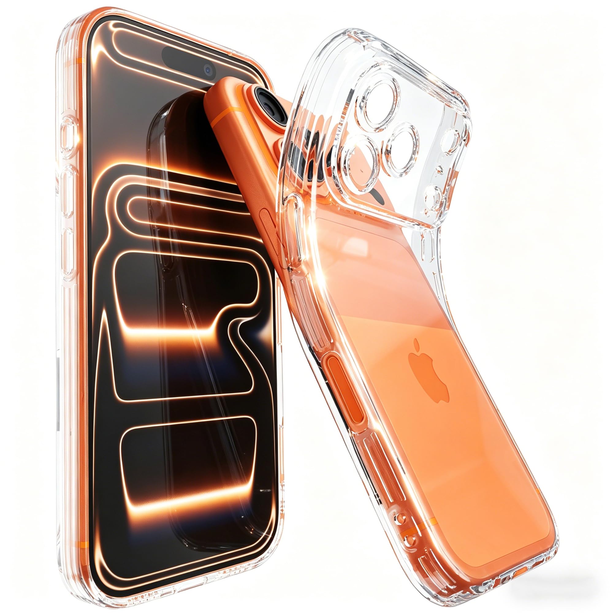 TIASO iPhone 18 Pro/17 Pro ケース クリア 黄変防止 耐衝撃 薄型 iPhone18 Pro ケース 米軍MIL規格保護 シリコンカバー 軽量 傷つき防止 ワイヤレス充電対応 カメラ レンズ保護 ストラップホール付き アイフォン 18 Pro 対応(6.3インチ)クリア