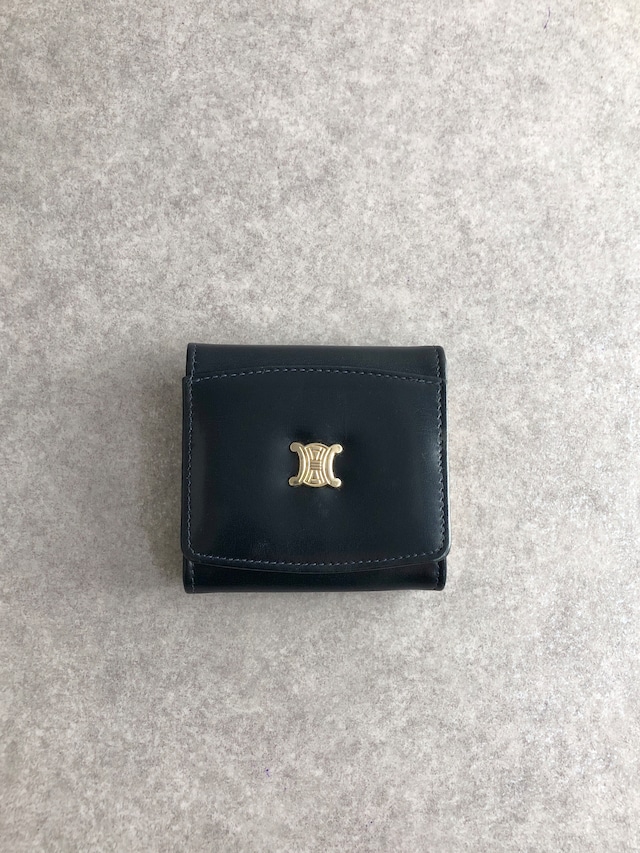CELINE セリーヌ 財布 ブラック トリオンフ レザー コインケース vintage ヴィンテージ オールド 6fv42e