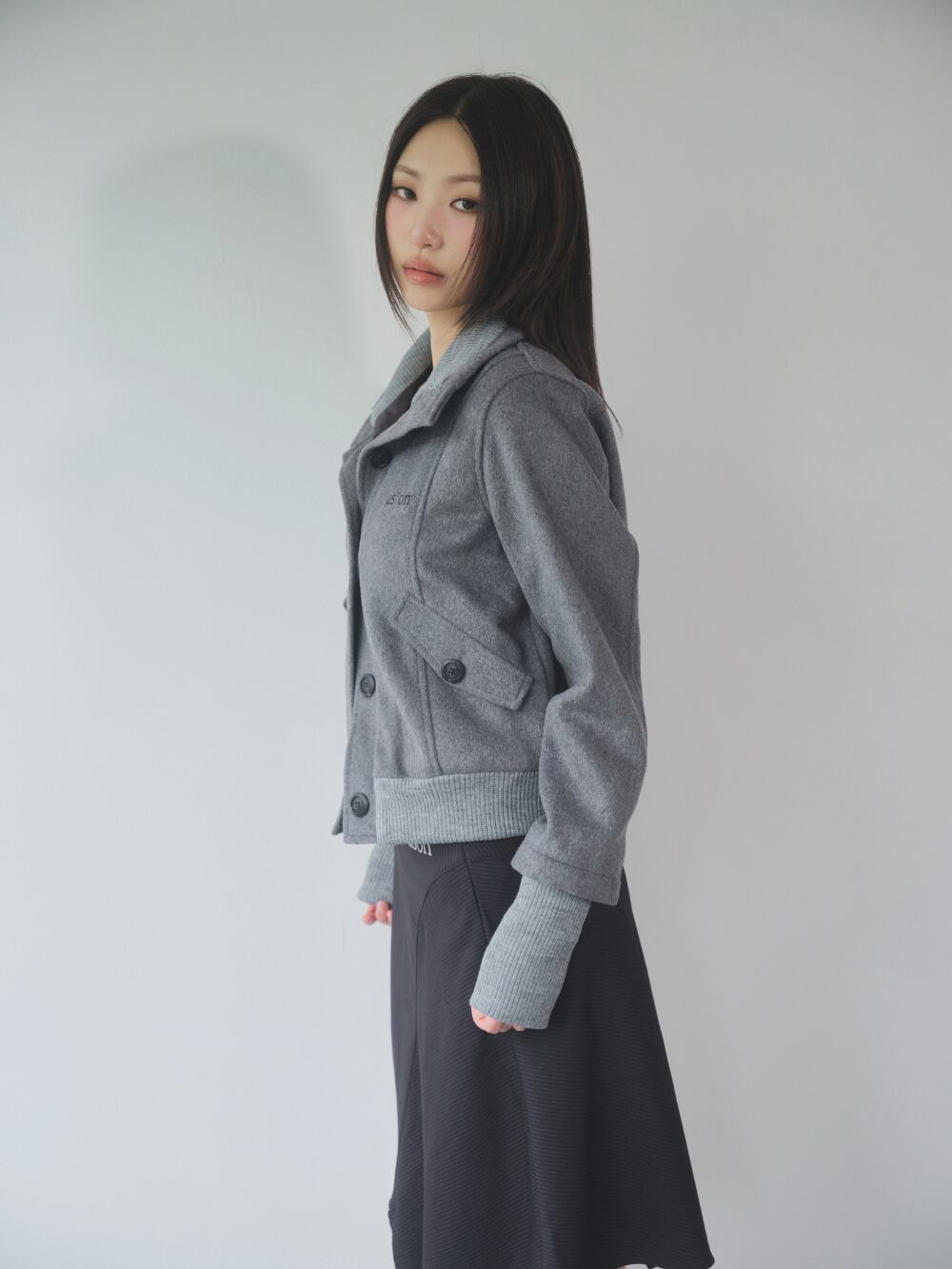 as”on] DUMBO WOOL JACKET / GRAY 正規品 韓国ブランド 韓国通販 韓国