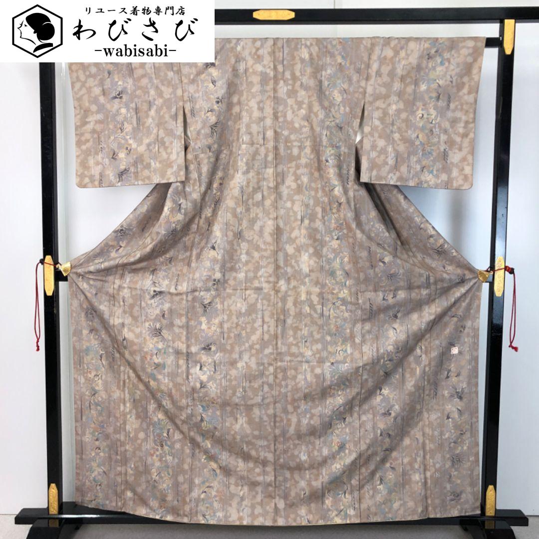 和裁　牛首紬　紬　反物　普段着物　着物 牛首紬 鰹縞 先染め|希少 特選品 10周年感謝特価| スポットガーデン