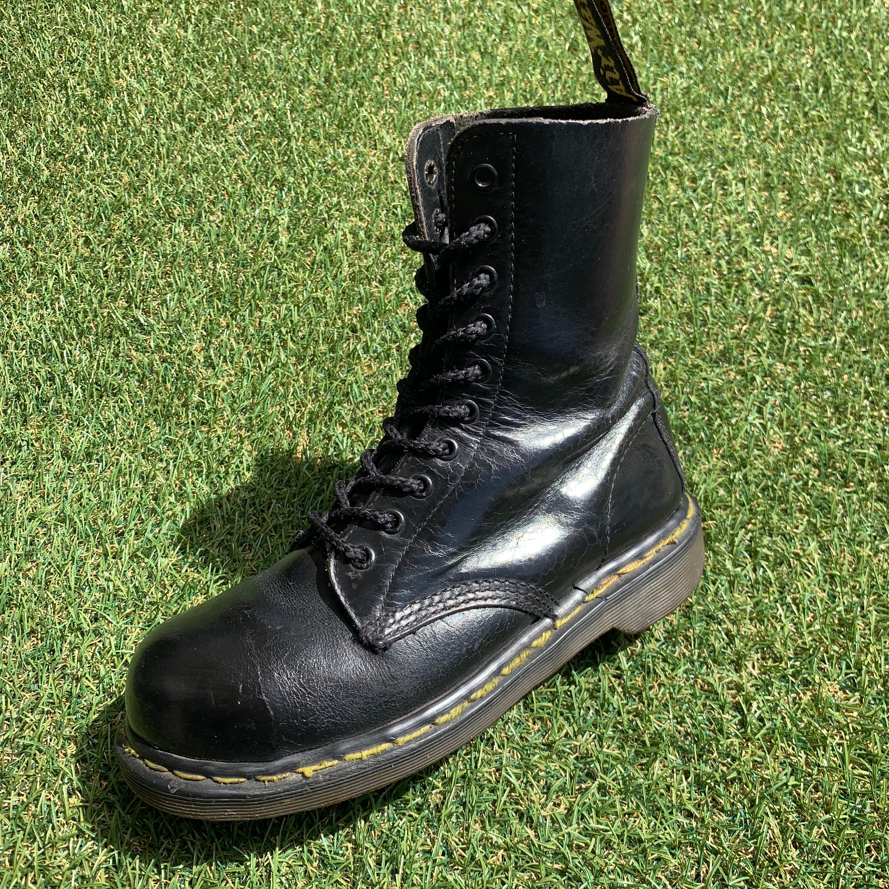 無地生産国ドクターマーチン Dr.Martens スチールトゥ 10ホールブーツ 英国製 UK3 レディース21.5cm /saa008729