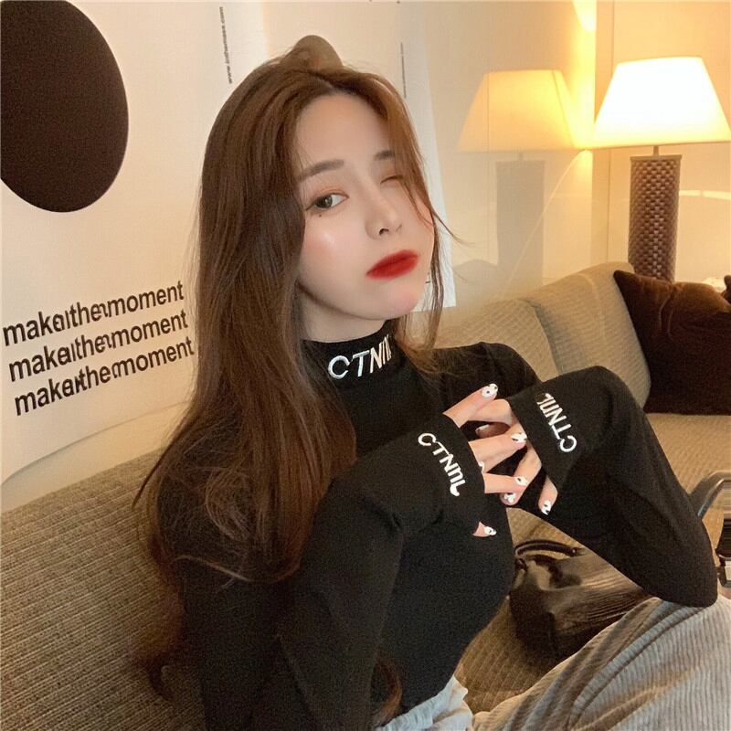 Tシャツ シャツ ブラックスプリングスリムトップス ロング レッド 刺繍 春物 ブラックストロベリース70366129042