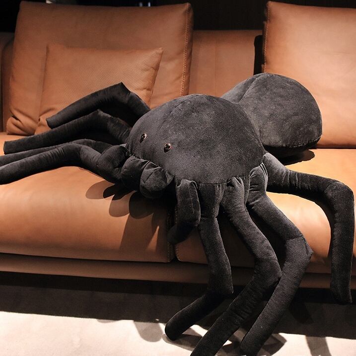 クモの大きなぬいぐるみ スパイダー 蜘蛛 黒 ブラック 抱き枕