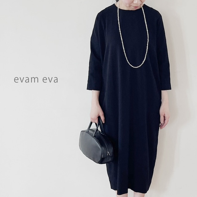 evam eva ( エヴァム エヴァ ) black straight one-piece ( ブラック ストレート ワンピース）