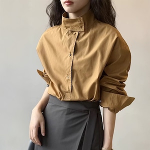 スタンドカラーシャツ 233011