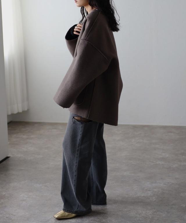 フェイクリングウールリバーシブルジャケット