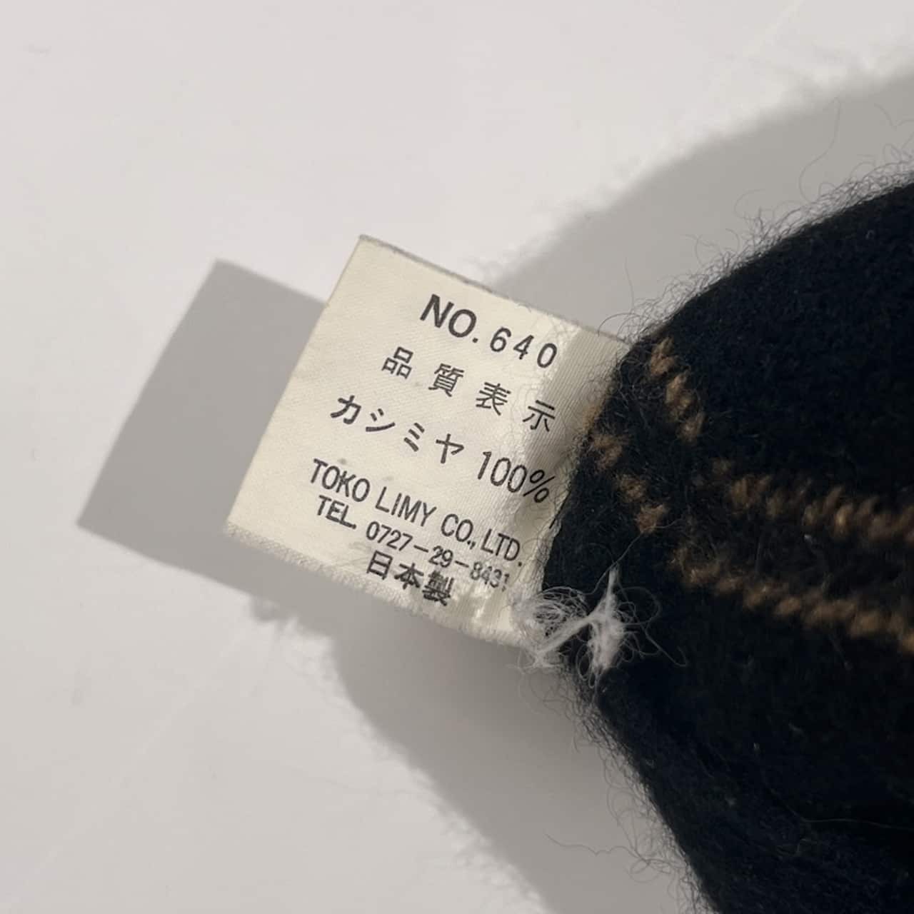 カシミヤ100% Paese Eterno パッセエテルノ Vネック デザイン ニット セーター M/ブラック メンズ