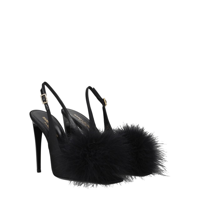 【新品】SAINT LAURENT サンローラン レディース サンダル サテン ブラック 7175641UU001000