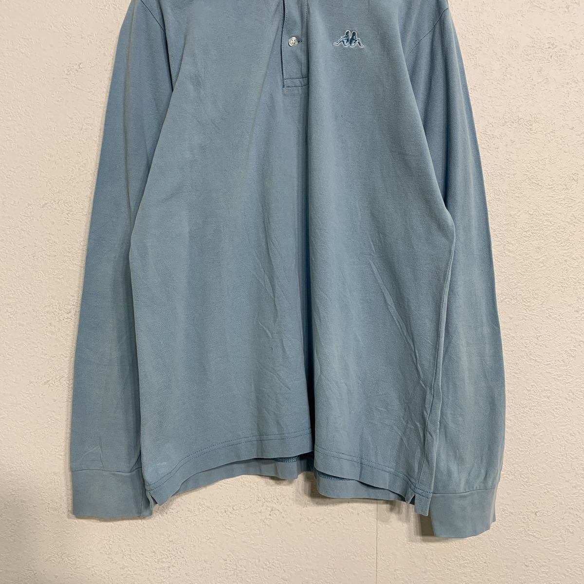 KAPPA 長袖 ポロシャツ S ブルー カッパ ロゴ スポーツ ストリート