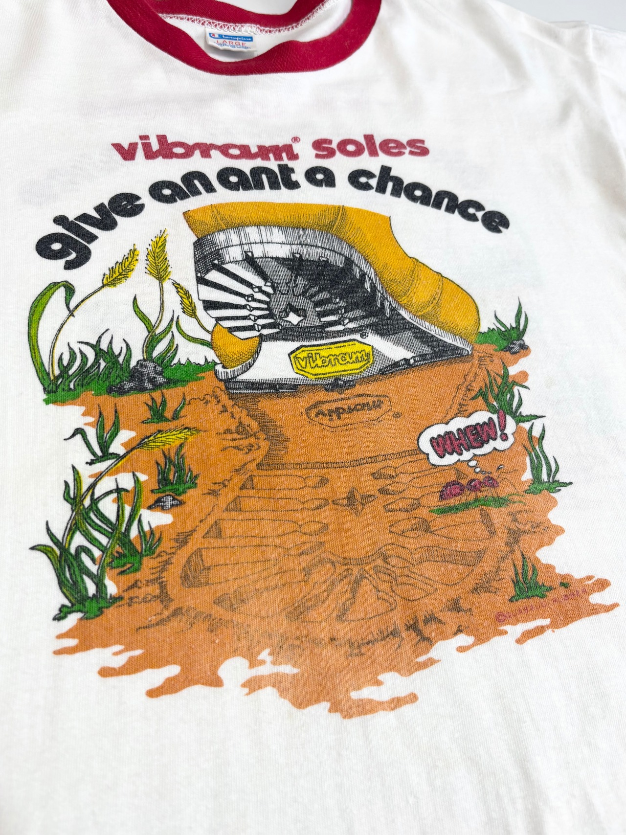 70s Champion "Vibram" Ringer Tee MADE IN USA Size L