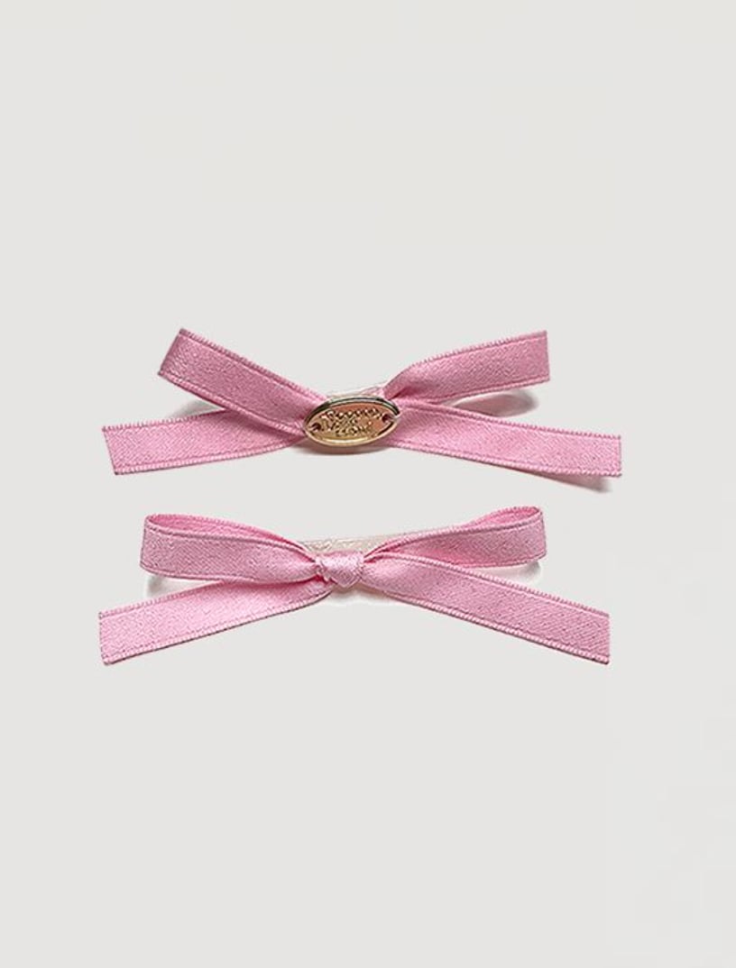 予約【BOOCCE】MILKY RIBBON HAIR PIN(Pink)