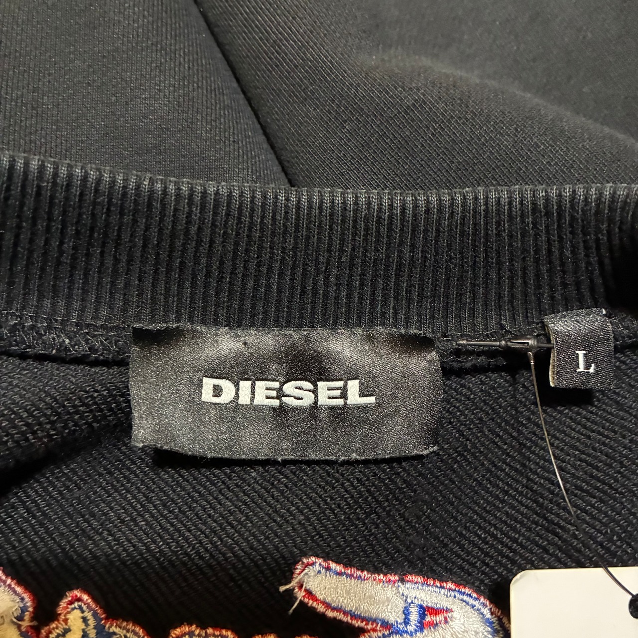DIESEL レーシングスウェット 肉厚 ディーゼル 黒 L