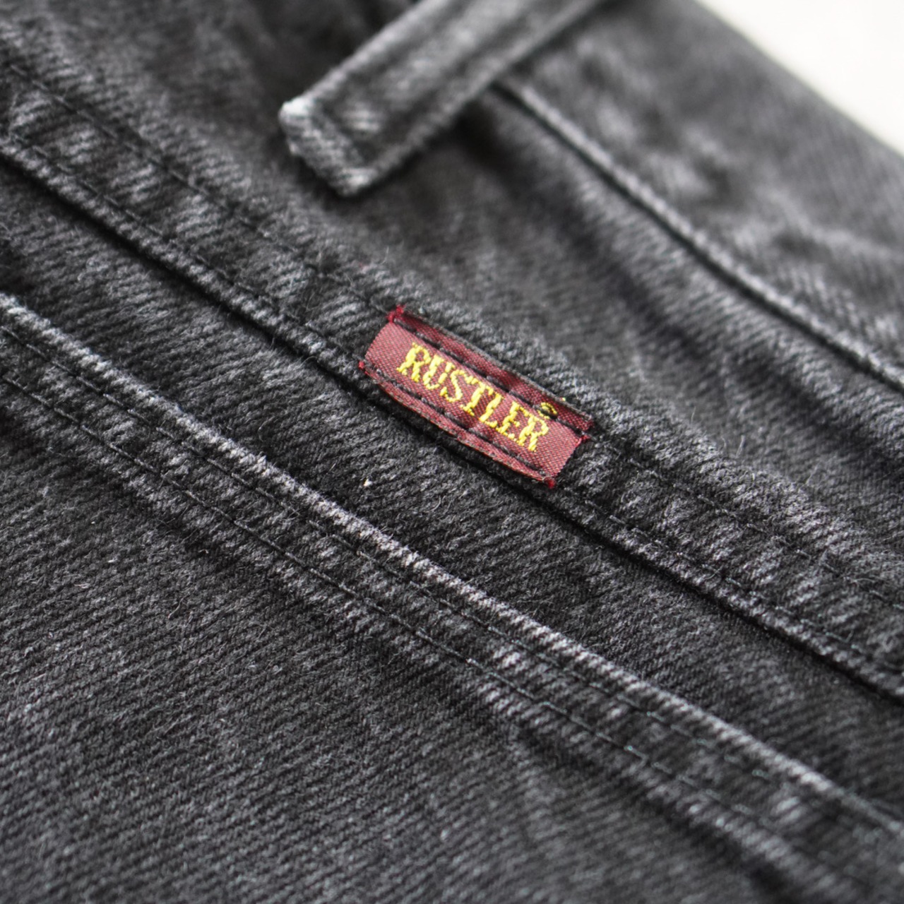 RUSTLER black denim W34.5L28.5相当 古着 - 8