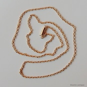 アンティークジュエリー 9ctゴールド オーバルリンクチェーン ネックレス