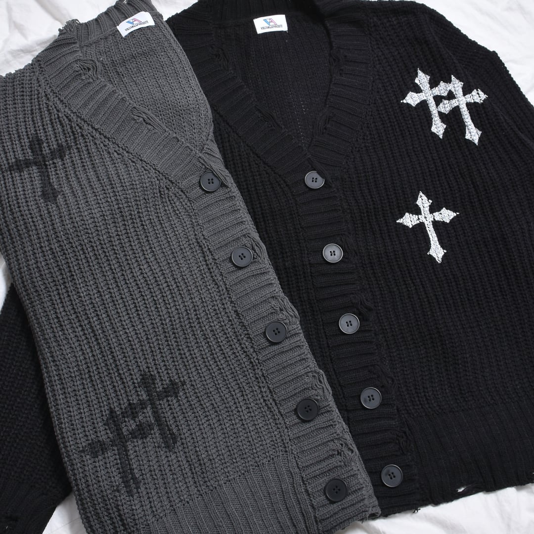 2/18 完売GREY再入荷！】新作☆クロスニットカーディガン