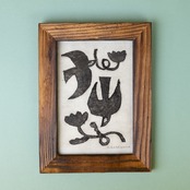 < あきやまりか > 版画作品 - お花どうぞ